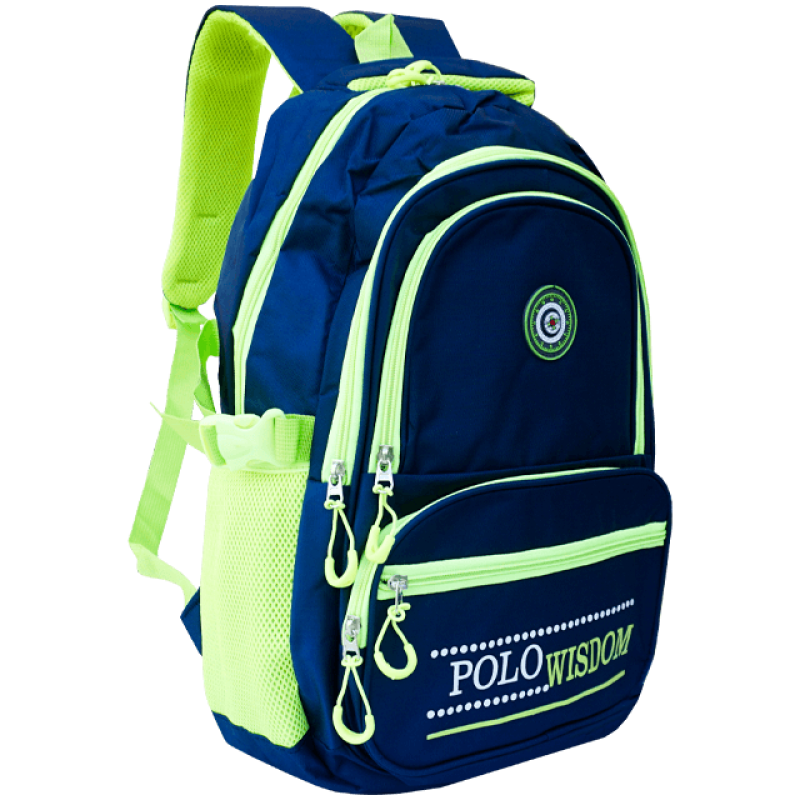 Rucsac Polo Albastru Băieți, cu 3 compartimente, 45x30x15 cm